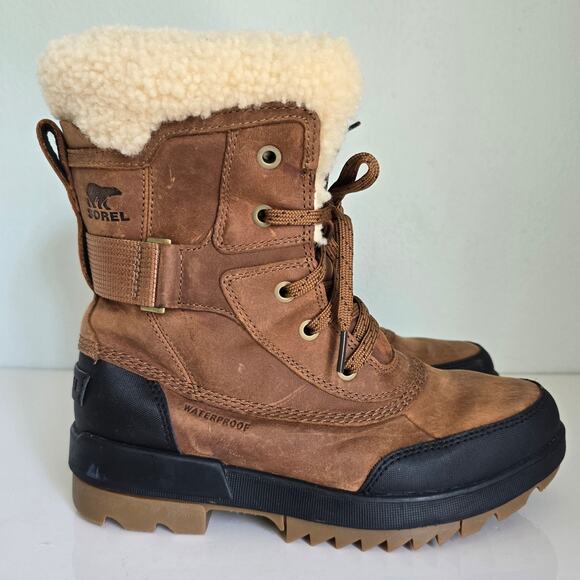 Sorel Tivoli IV Parc Waterproof Boots Women's 7/8 Velvet Tan Wool Gorpcore READ - Picture 1 of 12
